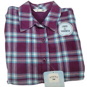 NWT Women's Flannel Shirt M Top Lee Riders Purple